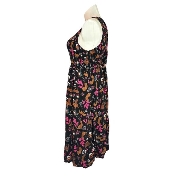TORRID Midi Challis One-Shoulder Dress Size 4x Leopard Floral Print Stretch - Picture 9 of 16